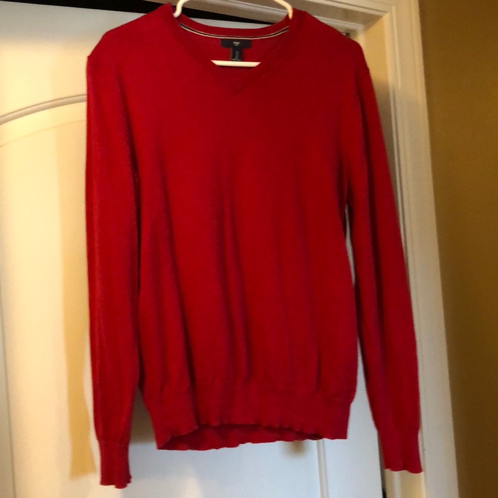 Red long sleeved sweater women’s size S - LOFT